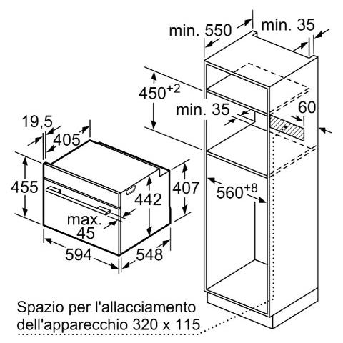 Forno Elettrico da Incasso Serie 8 CBG7341B1 Capacità 47 L Multifunzione Ventilato Potenza 2900 W Colore Nero, Acciaio inossidabile - Foto 9