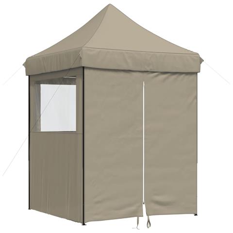 Tendone Per Feste Pieghevole Pop-up Con 4 Pareti Tortora - Foto 1