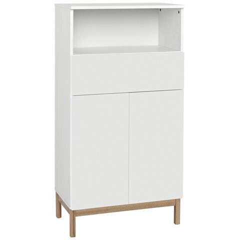 Mirza Mobile Con 2 Ante E 1 Cassetto In Truciolare Bianco - Foto 1