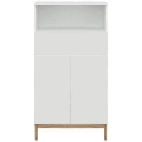 Mirza Mobile Con 2 Ante E 1 Cassetto In Truciolare Bianco - Foto 2