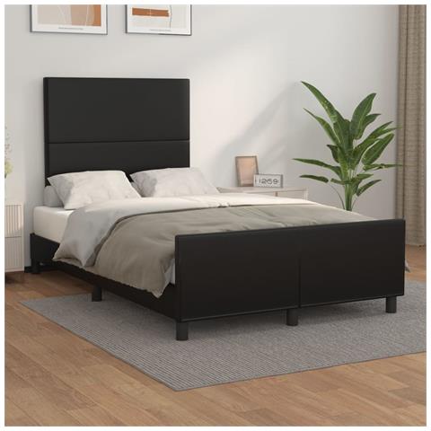 Giroletto Con Testiera Nero 120x190 Cm In Similpelle - Foto 1