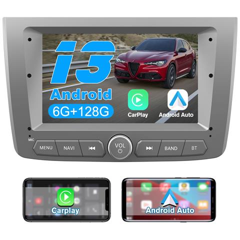 7 Pollici Android 13 (6+128gb) Autoradio Per Alfa Romeo Mito (2008-2019) Car Radio Con Wireless Carplay Android Auto Gps Wifi Bluetooth Fm Rds Comandi Al Volante - Foto 1