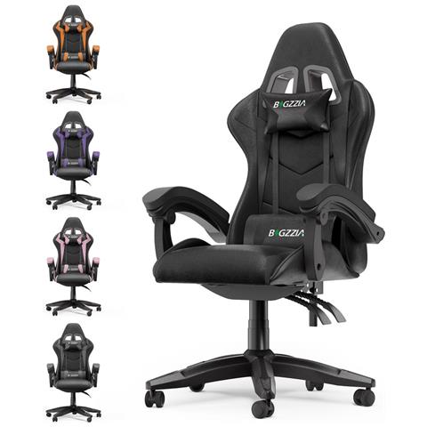 Sedia Gaming, Sedia Girevole Ergonomica, Pu Poltrona Racing (nero) - Foto 1
