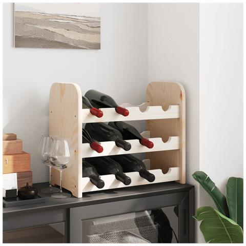 Portavini 43x25x37 Cm In Legno Massello Di Pino - Foto 3