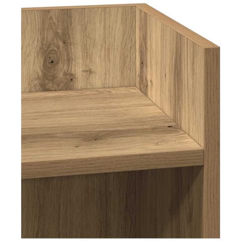 Tavolino Laterale Con Ripiano Rovere Artigianale 25,5x27x60 Cm - Foto 2