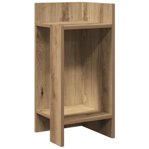 Tavolino Laterale Con Ripiano Rovere Artigianale 25,5x27x60 Cm - Foto 1
