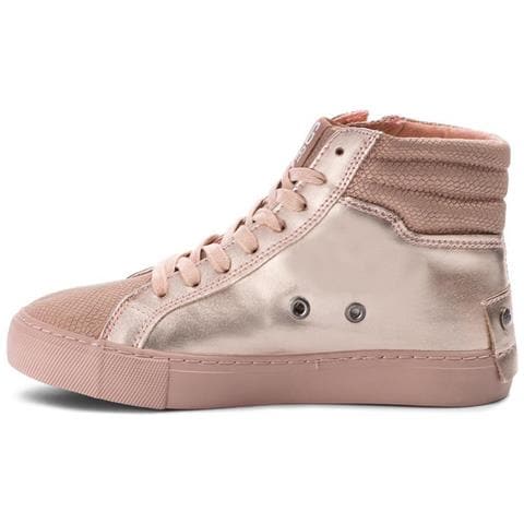 Scarpe Sportive Alte Da Donna In Pelle Rosa Con Cerniera 36 - Foto 3