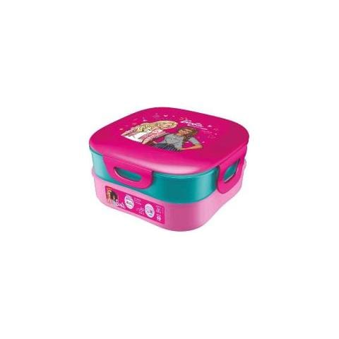 Barbie Contenitore Pranzo In Plastica 2 Scomparti Modulari Di Cui 1 Scomparto Impermeabile - Foto 1