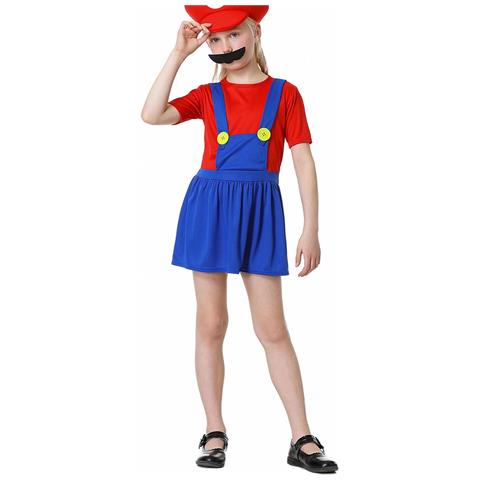 Costume Mario Per Bambini - Divertente Cosplay Halloween, Taglia S (100-115cm), Rel - Foto 1