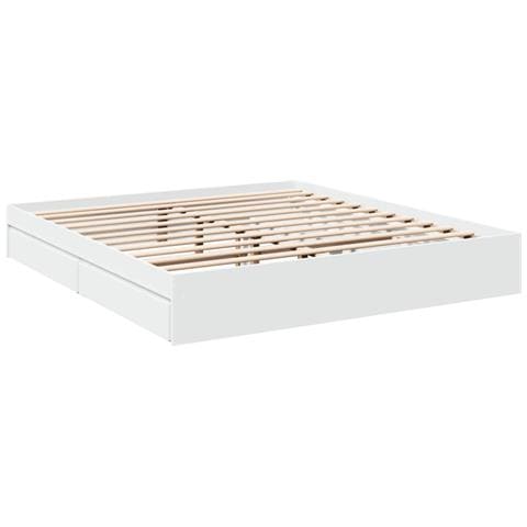 Giroletto Con Cassetti Bianco 200x200 Cm In Legno Multistrato - Foto 3