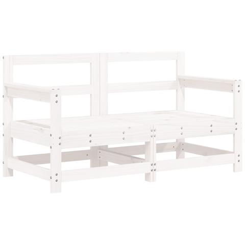 Set Salotto Da Giardino 7 Pz Bianco In Legno Massello Di Pino - Foto 3