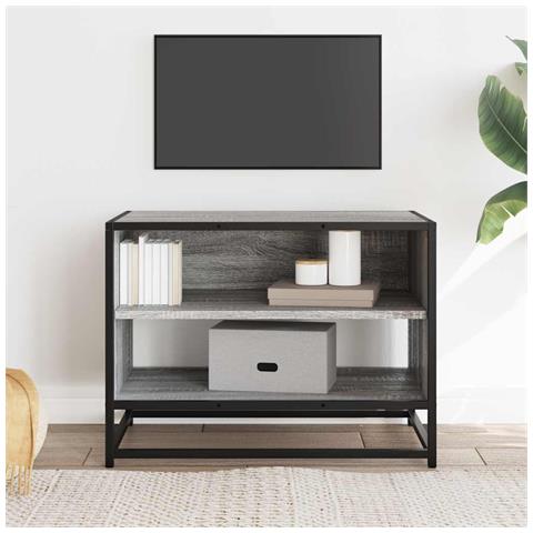 Mobile Tv Grigio Sonoma 61x40x46 Cm Legno Multistrato E Metallo - Foto 3