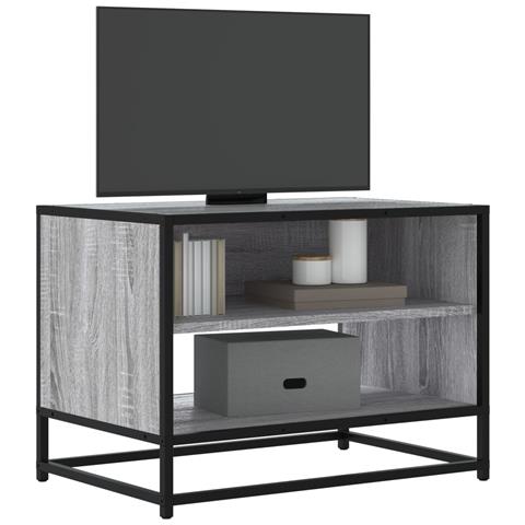 Mobile Tv Grigio Sonoma 61x40x46 Cm Legno Multistrato E Metallo - Foto 1
