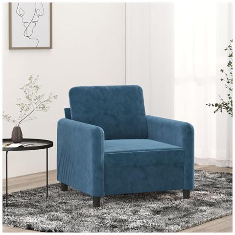 Poltrona Blu 60 Cm Velluto - Foto 1