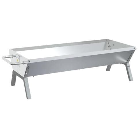 Vassoio Per Barbecue Argento 118x42x30,5 Cm Acciaio Inox - Foto 2