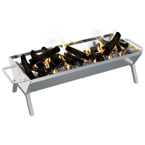 Vassoio Per Barbecue Argento 118x42x30,5 Cm Acciaio Inox - Foto 3
