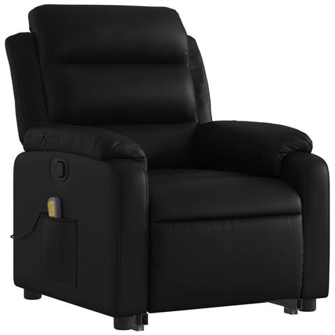 Lusso Casadino -  Poltrona Alzapersona Reclinabile Massaggio Nero Similpelle - Foto 2