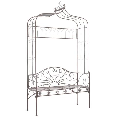 Lusso Casadino -  Panchina Da Giardino 122 Cm In Ferro Marrone Anticato - Foto 2