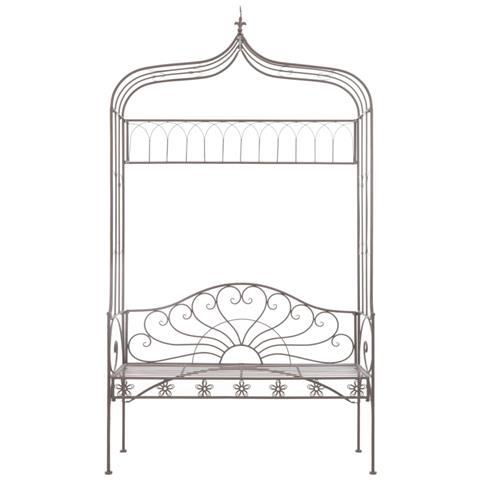 Lusso Casadino -  Panchina Da Giardino 122 Cm In Ferro Marrone Anticato - Foto 1