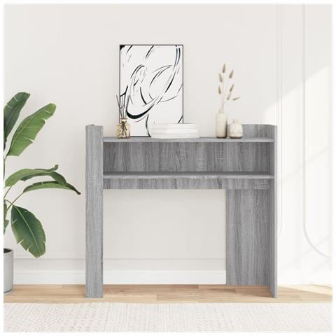 Tavolo Consolle Rovere Sonoma 100x35x90 Cm In Legno Multistrato - Foto 2