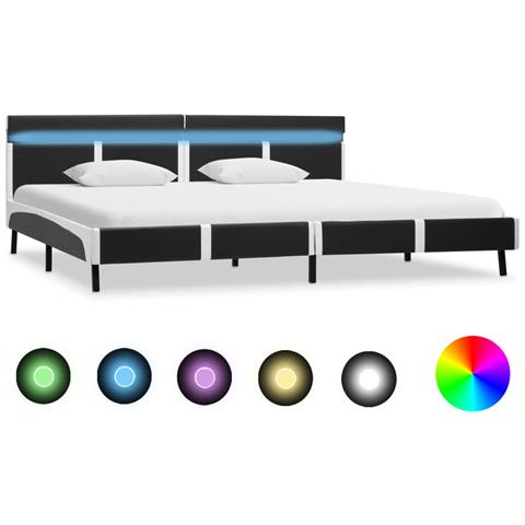 Giroletto Con Led Grigio In Similpelle 180x200 Cm - Foto 2