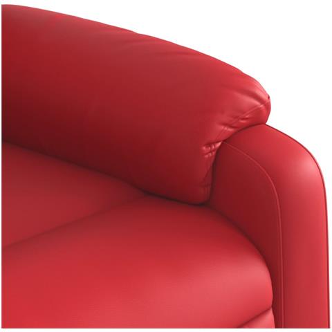 Poltrona Massaggiante Reclinabile Rossa in Similpelle - Foto 9