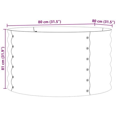 Letto da Giardino Rialzato Marrone con Effetto Legno 80x80x44 cm in Acciaio - Foto 8