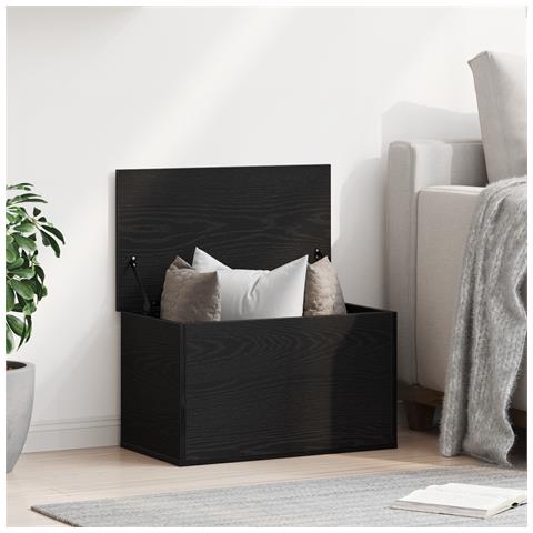 Scatola di stoccaggio  con coperchio in quercia nera 60x35x35 cm in legno ingegnerizzato - Foto 2