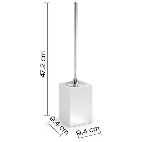 Scopino Wc D'appoggio Con Ciuffo In Setole In Resina E Sabbia Sf33 Serie Sofia Bianco Lucido - Foto 2