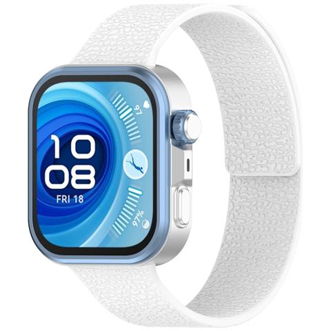 Cinturino Magnetico In Silicone Effetto Pelle Di Litchi Per Huawei Fit 4, Fit 4 Pro, Fit 3 White - Foto 3