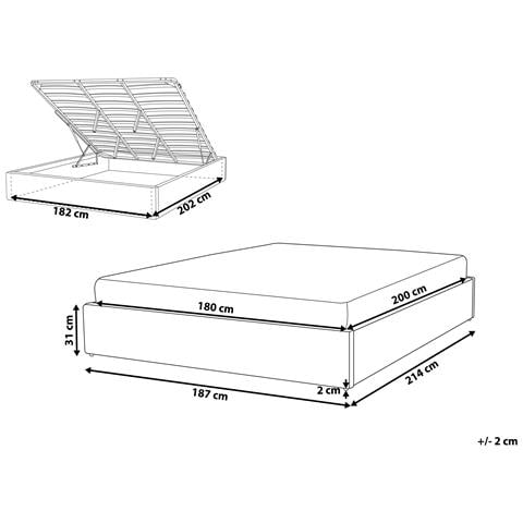 Letto Con Ottomano Senza Testata Bouclé Dinan 180 X 200 Cm Tortora - Foto 7