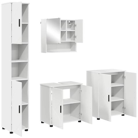 Set di mobili per il bagno 4 pcs Bianco 61 x 35 x 64 cm - Foto 1