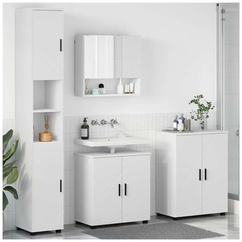 Set di mobili per il bagno 4 pcs Bianco 61 x 35 x 64 cm - Foto 2