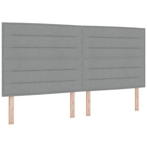 Letto a molle con materasso Grigio chiaro 200 x 200 cm Tessuto - Foto 1