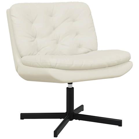 Poltrona Relax con Base Girevole Crema 63 x 75 x 76 cm Velluto - Foto 1