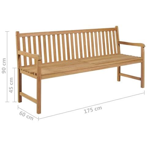 Panca Da Giardino Con Cuscino Rosso 175 Cm In Legno Di Teak - Foto 8