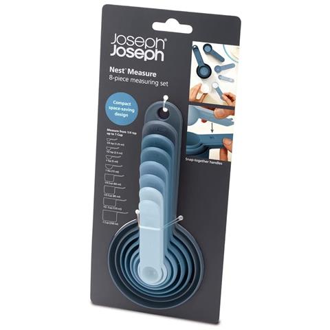 Set Misurini Nest Measure Tazze E Cucchiai Dosatori Per Cucina Salvaspazio Con Misure Metriche E Imperiali Design Impilabile Colore Blu - Foto 2