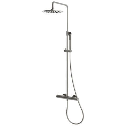 Doccia Da Parete Termostatica Levante Acciaio Inox 316l Finitura Pvd Canna Da Fucile Gun Metal Soffione 25 Cm Miscelatore Per Acqua Calda E Fredda Installazione A Parete Modello Doccia-parete-le - Foto 2