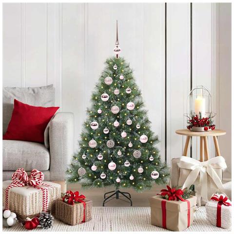 Albero di Natale artificiale con 150 LED Verde 120 cm PE e PVC - Foto 2