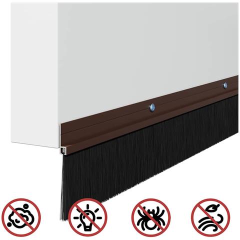 Spazzole per porte a vite 2 pcs Marrone 100 cm - Foto 9