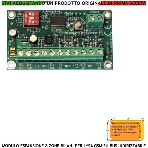 Modulo 8 Zone Filo Bilanciamento Resistivo E 4 Uscite Open Collector 200 Ma Espansione Collegamento Bus Su Centrale Ra - Foto 1