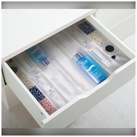 Vassoio Organizer Da Scrivania A 8 Scomparti - Divisorio Per Cassetti In Plastica Ps Per Ufficio E Casa Black - Foto 5