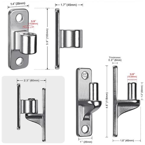 Cerniera Per Cancello Agricolo In Acciaio Inossidabile - Kit Hardware 2 Pezzi 100x35mm Con Viti - Foto 2