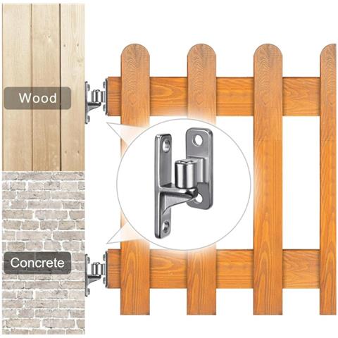 Cerniera Per Cancello Agricolo In Acciaio Inossidabile - Kit Hardware 2 Pezzi 100x35mm Con Viti - Foto 4