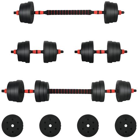 Set di Manubri 2-in-1 30kg Nero e Rosso - Foto 1