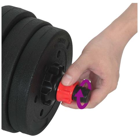 Set di Manubri 2-in-1 30kg Nero e Rosso - Foto 9