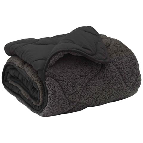 Duvet Estivo Antracite 155 x 200 cm Microfibra e Fleece Teddy - Foto 1