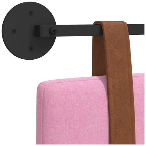Testata appesa Tinta unita Rosa 190 x 55 x 5 cm PU Antico - Foto 9