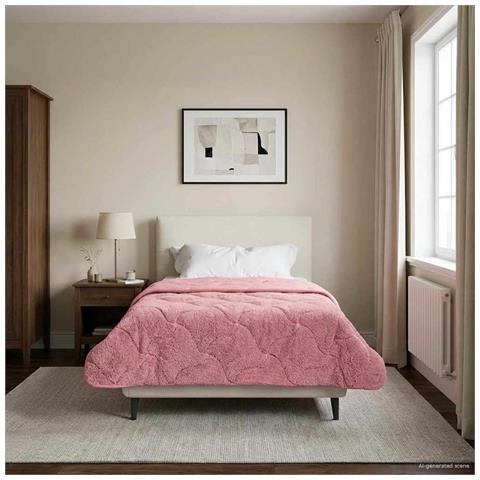 Duvet Estivo Rosa 155 x 220 cm Microfibra e Fleece Teddy - Foto 2