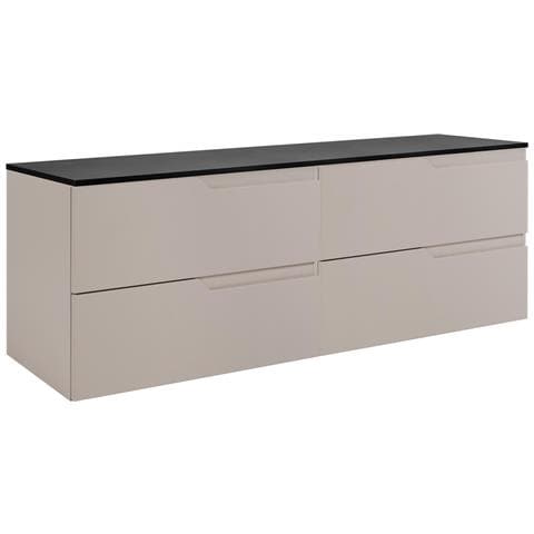 Mobiletto, Bianco, 120 cm, Con piano di lavoro, 4 cassetti, Sospeso, Frontali in MDF, MODERNO - Foto 1